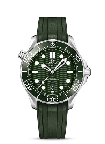 Pre-owned Omega Seamaster 300 Pro Green Rubber Strap