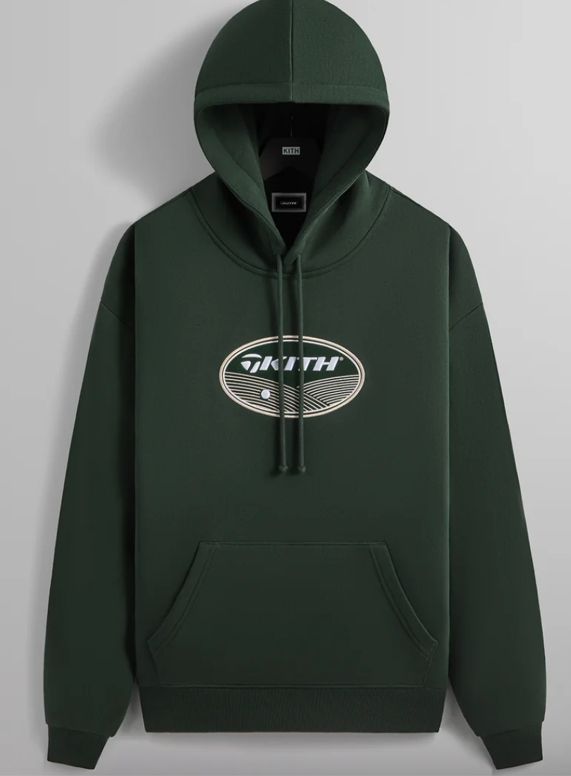 Pre-owned Kith For Taylormade Fairway Nelson Stadium Hoodie Size Medium In Hand In Green