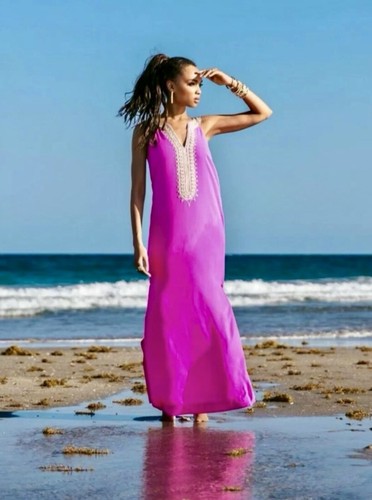 Pre-owned Lilly Pulitzer Sandrah Maxi Dress Wild Fuchsia ? $298 Size 4