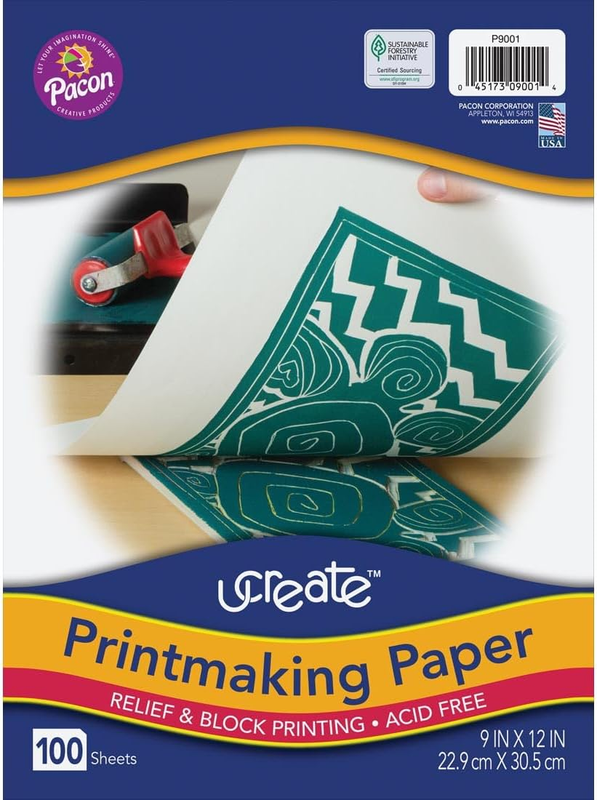 Printmaking Paper, White, 9" X 12", 100 Sheets