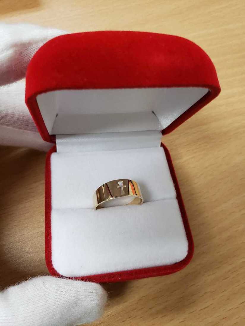 Pre-owned La Blingz 10k Polished Yellow Gold Egyptian Ankh Ring Band In No Stone