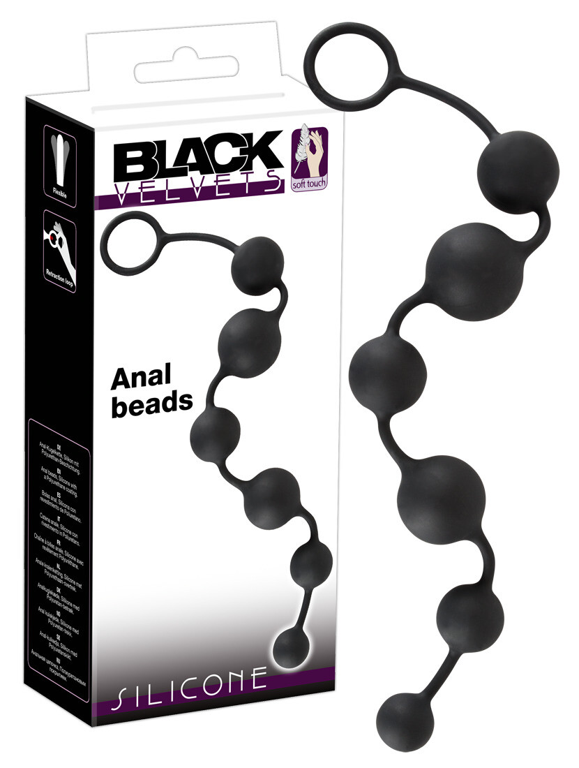 Anal Beads Kugeln Liebeskugeln schwarz Silikon Kugelkette Plug