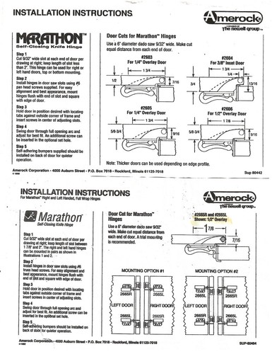Amerock Marathon Pair Left Hand 1/2" Overlay Knife Hinge Nickel White BP2665L-14