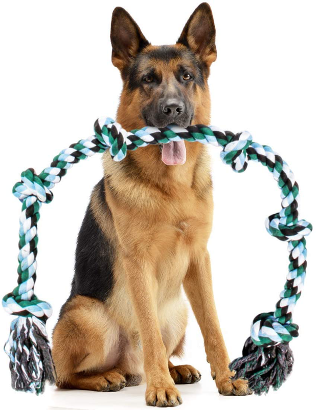 Giant Dog Rope Toy For Extra Large Dogs - 42 Inch Long 6 Knot Xxl Dog Rope To