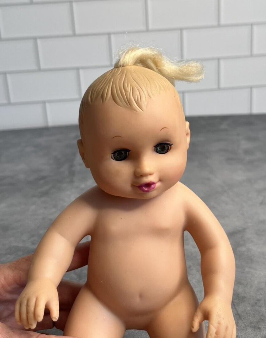 Water Baby Doll by Lauer Toys Inc Blue Eyes Vintage 1995 9”