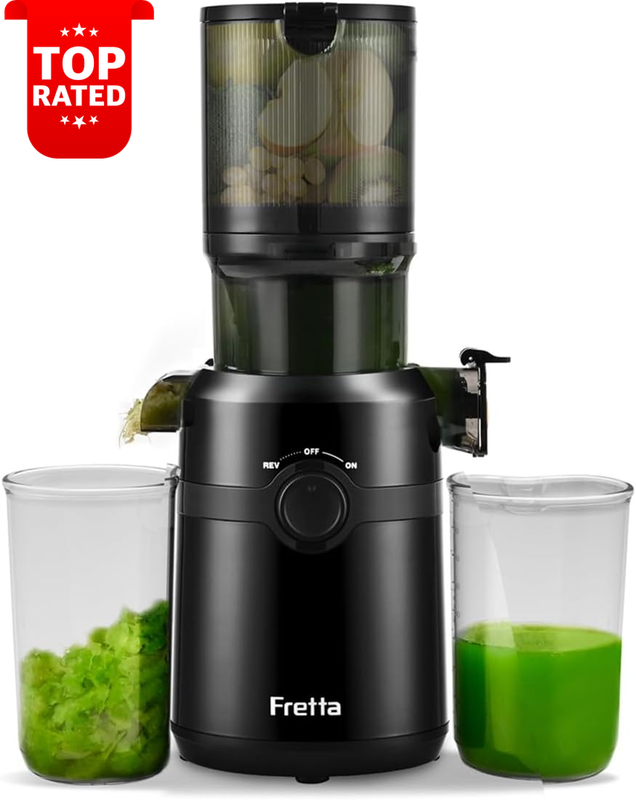 Cold Press Masticating Juicer 1L 108mm Big Mouth Fruits Vegetables BPA-Free 200W