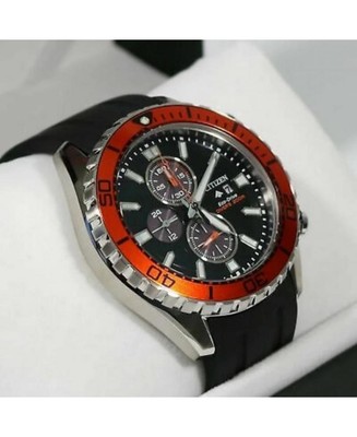 Pre-owned Citizen Men Sports Diver Japan Eco-drive Analog Watch  Ca0718-13e Black Dial 47mm