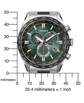 Pre-owned Citizen Men Analog Eco-drive Casual Watch Classic Dress Green Dial Waterproof Ro