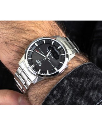 Pre-owned Casio Men Digital Eco-drive Casual Watch Classic Dress Black Dial Waterproof Rou