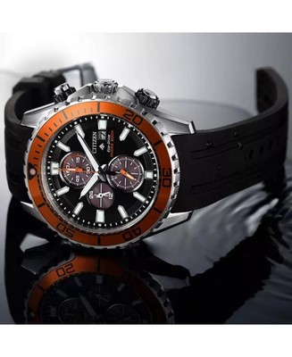 Pre-owned Citizen Men Sports Diver Japan Eco-drive Analog Watch  Ca0718-13e Black Dial 47mm
