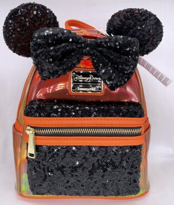 Disney Parks Loungefly Halloween Orange Black Iridescent