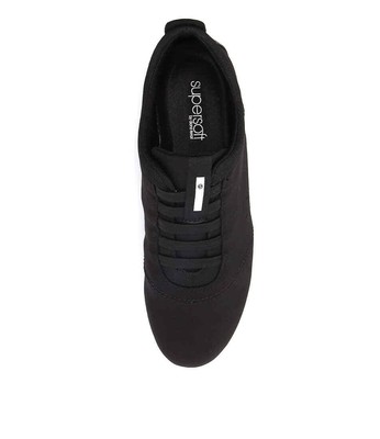 SUPERSOFT SUPERSOFT GALAXY BLACK FABRIC BLACK WOMENS SHOES CASUAL SNEAKERS CASUAL