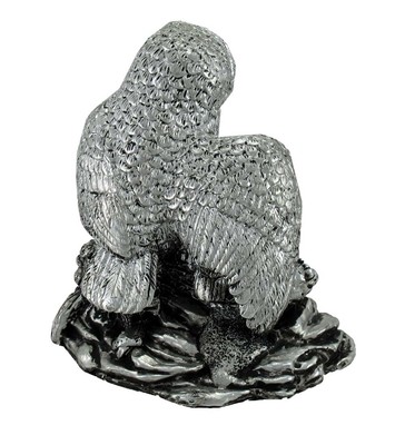 Zeckos Mother and Baby Owl Statue Antique Silver Finish