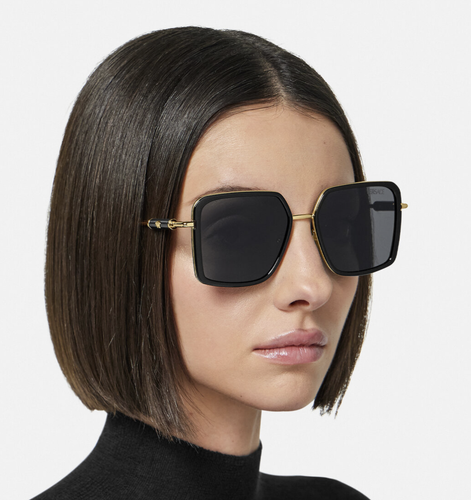 Pre-owned Versace 0ve2261-100287 Black Sunglasses In Gray