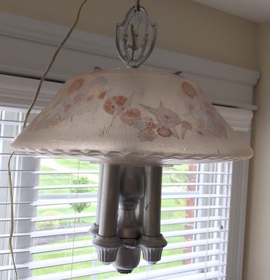 Art Nouveau Deco Pairpoint Or Lightolier Hanging Lamp Chandelier Light Fixture