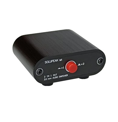 M1 2 in 1 Out 3.5mm Stereo Audio Switch aux switcher Speaker selector Splitte...