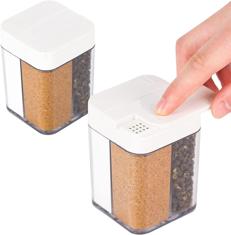 Camping Spice Kit – 2 Pack Travel Spice Containers with 4-In-1 Adjustable Lid, P