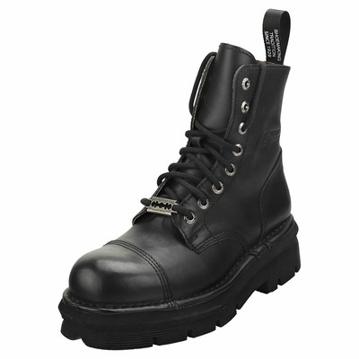 NEW ROCK ROCK MILITARY STYLISH BOOTS UNISEX BLACK STIEFEL KLASSISCH - 37 EU