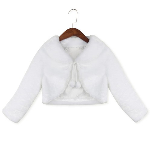 Warm Shawl Baby Girls Kids Shrug Jacket Wrap Faux Fur Bolero Coat