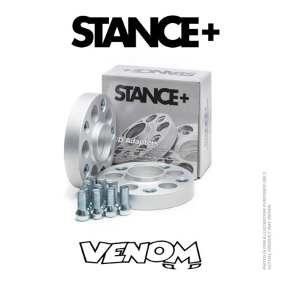 Stance+ 25mm PCD Hub Adapters VW Golf Mk4 1J 5x100 57.1 M14 to 5x114.3 60.1 M12