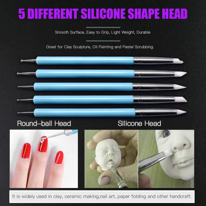 30Pcs Modeling Clay Sculpting Tools Kits, Ball Stylus Tool Handle Double-Sided S
