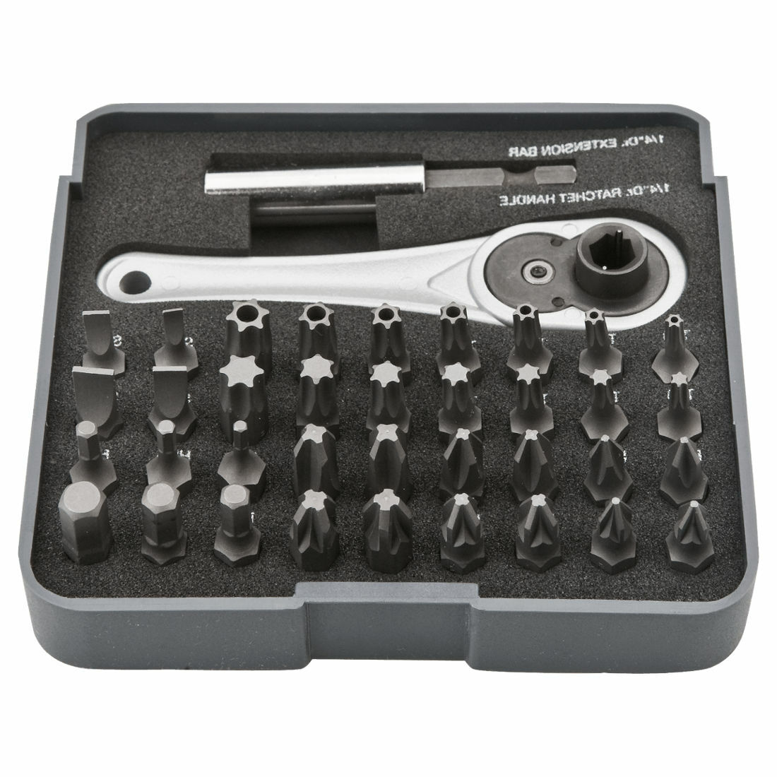 38 tlg Profi Bit Set mit Ratsche Bitset Bitsatz Bit Satz Bitbox Spezialbits 1/4