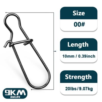 50~200Pack Fishing Snaps Duo Lock Snap Stainless Steel 8LB-220LB Quick Lure Snap