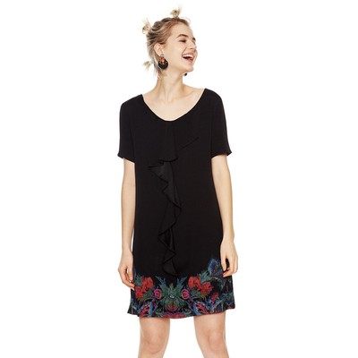 

Короткое платье Desigual Donna Vest Octavio, черное,  лет, Черный