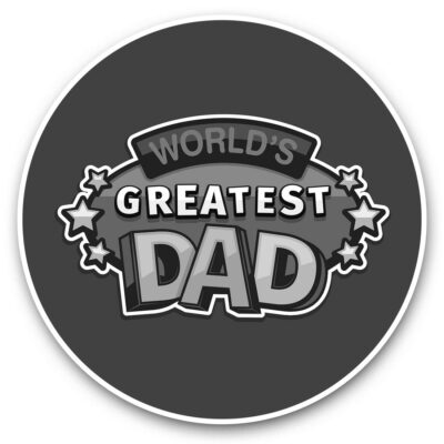 2 x Vinyl Stickers 15cm (bw) - World's Greatest Dad Father's Day  #41374