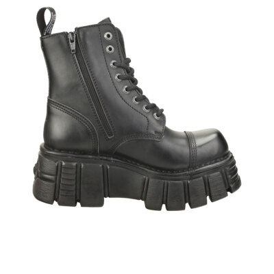 Pre-owned New Rock Rock Metallic M-newmili083-s39 Unisex Black Platform Boots - 9.5 Us In Gray