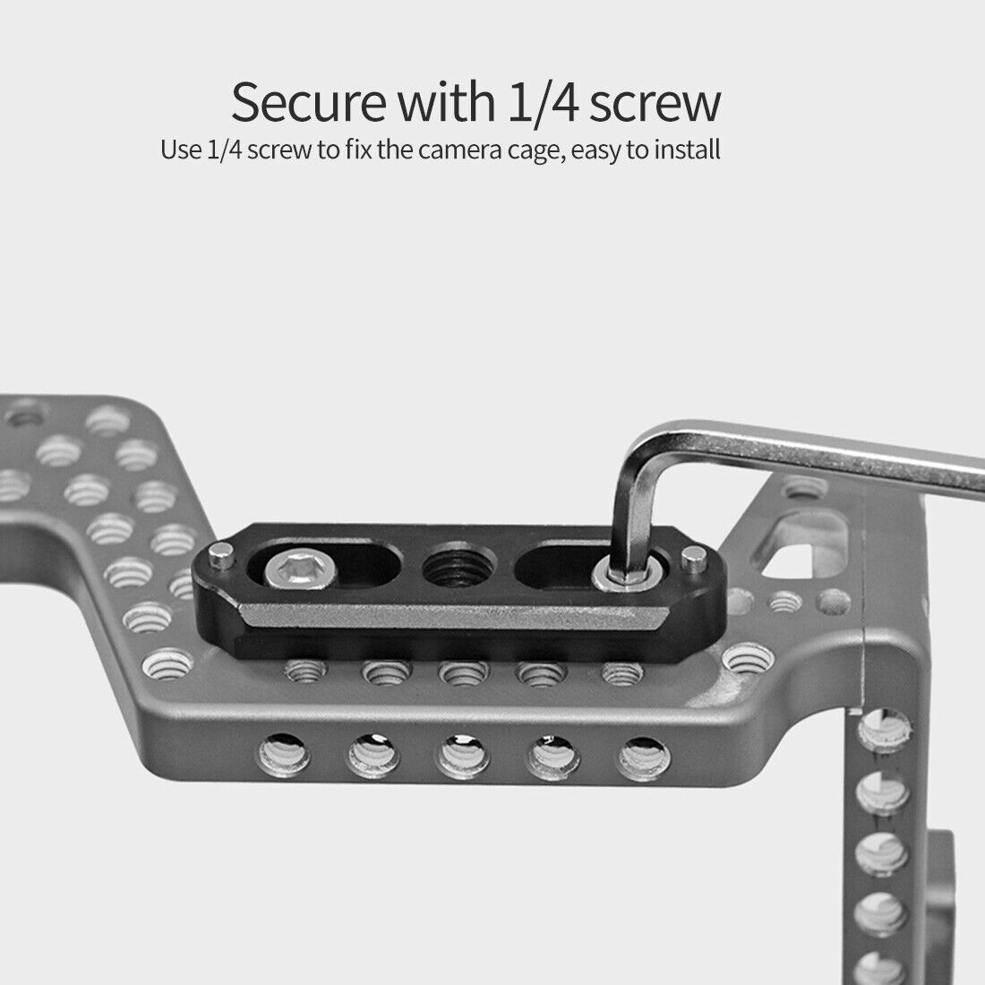 Rail NATO Mini 1/4" Slider Cameras for Rig Anti-Off Safety Extension Quick Top