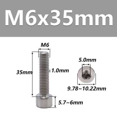 M3 M4 M5 M6 M8 TC4 Titanium Socket Head Bolts Gr5 Allen Head Ti Screws DIN 912
