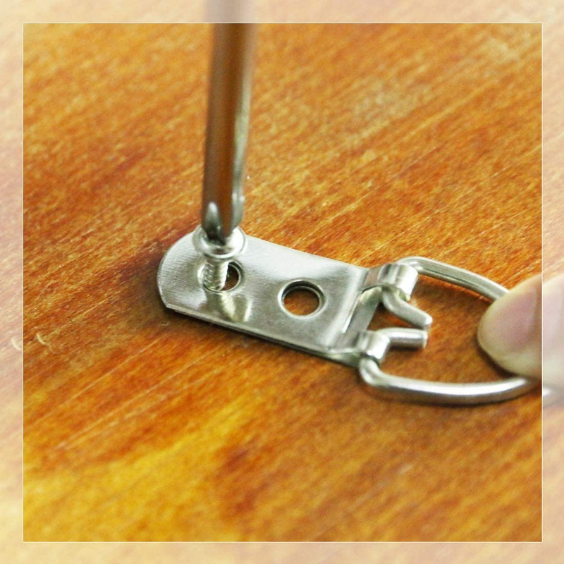 60Pcs Heavy Duty D Ring Picture Hangers Double Hole with Screws for Home Decorat