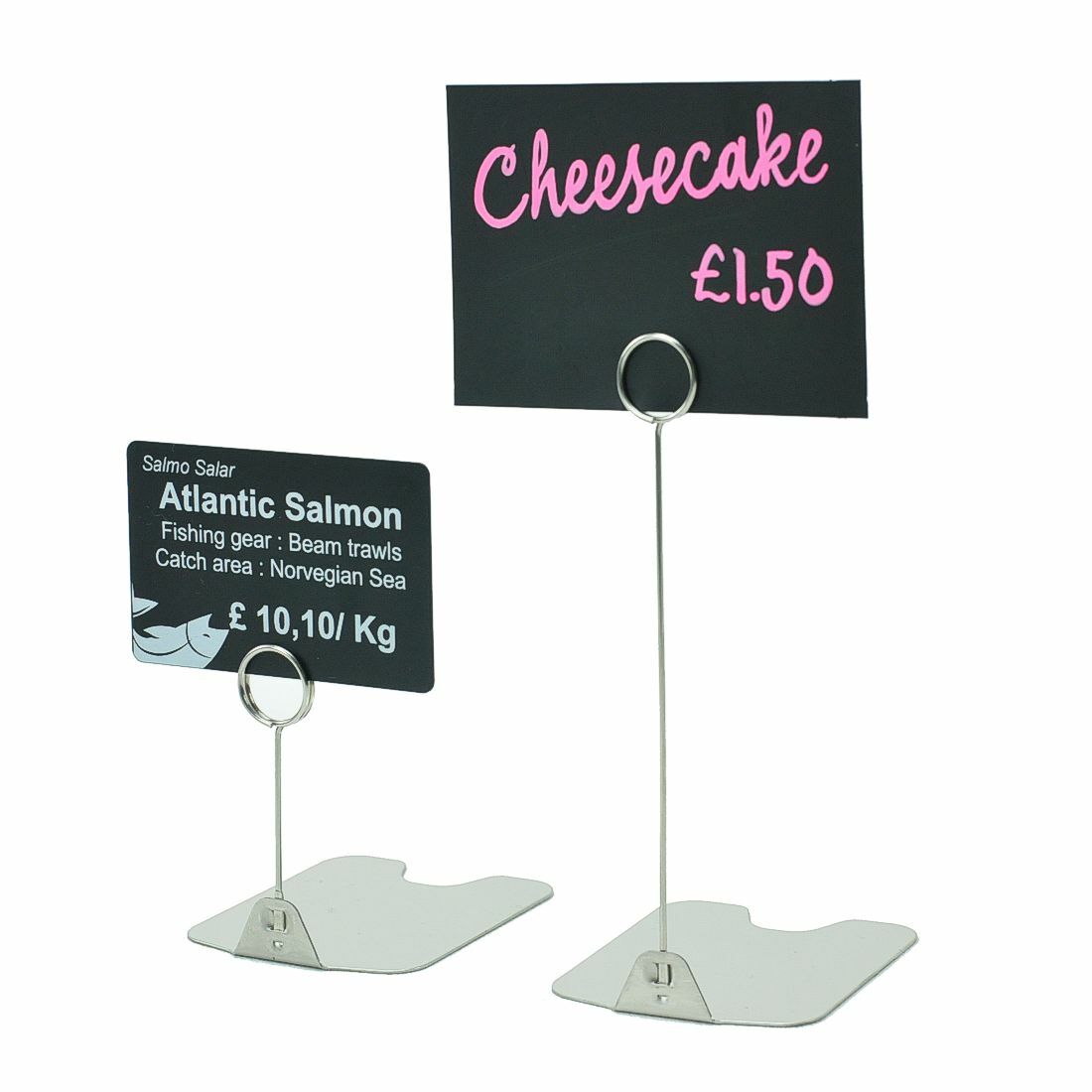Stainless steel ticket stand food counter display price card holder