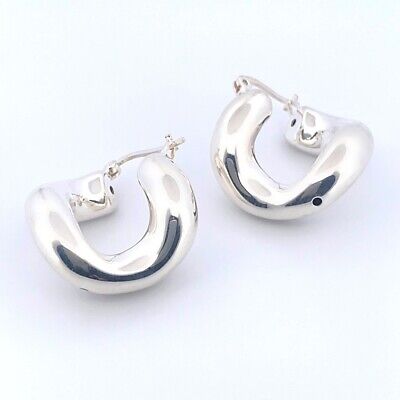 NEW Korean Women Fashion Luxury Real 925 Silver Bold Plump Chain Hinged Earrings