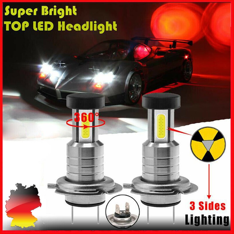 H7 360º LED Scheinwerfer Kit Fern-/ Abblendlicht Xenon Birnen Lampen 110W 6000K