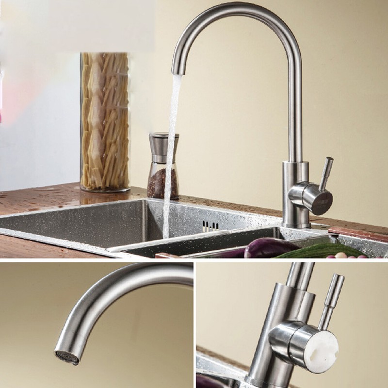 360° KÜCHENARMATUR HOCHDRUCK WASSERHAHN KÜCHE SPÜLE ARMATUR EDELSTAHL