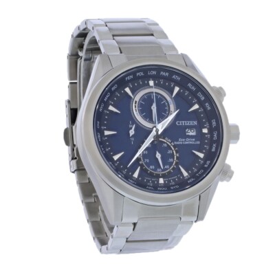 Pre-owned Citizen Eco Drive Pcat Mens Chronograph Stainless Blue Dial Watch At8260-85l