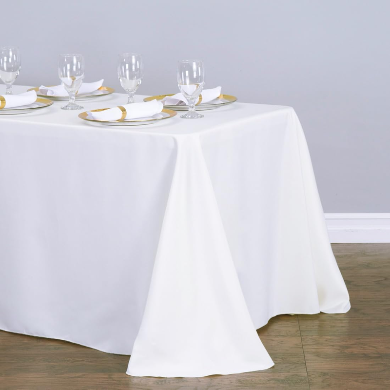 90 x 132-Inch Rectangular Polyester Tablecloth White