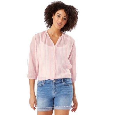 

Tommy Bahama Lana Bay Топ с рукавом 3/4 в полоску, Malibu Peach, S