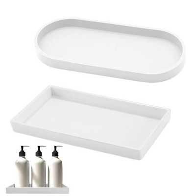 JAWUZ 2 Pezzi Vassoio Da Bagno,Vassoio Portaoggetti Decorativo,Vassoio In S