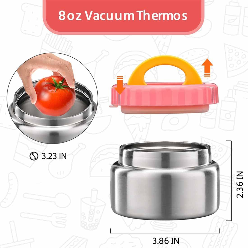 8Oz Soup Thermos Wide Mouth Vacuum Insulated Food Jar for Hot&Cold Food, Leak Pr