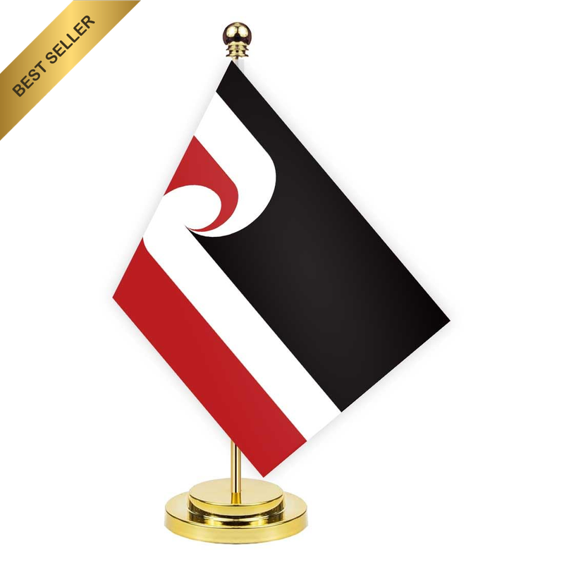 Maori Desk Flag,12 Inch Tall Small Maori Indoor Banner,Tiny Printing Decor for O