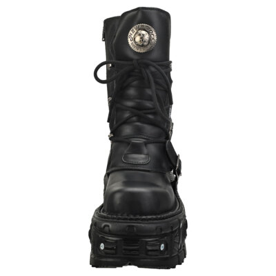 Pre-owned New Rock Rock Punk And Rock Unisex Black Platform Boots - 13 Us In Gray
