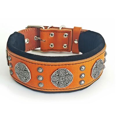 Bestia ''Maximus'' leather dog collar. Large breeds only. 2.5 `` wide