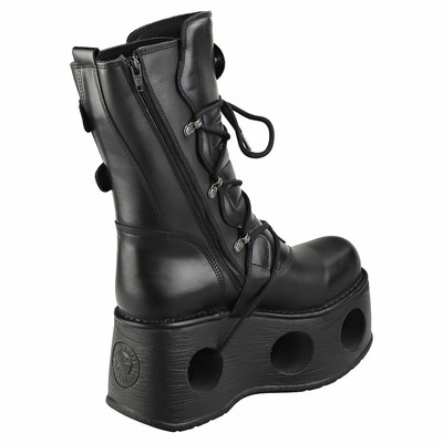 NEW ROCK ROCK SPACE METALLIC NEPTUNO BOOTS UNISEX BLACK STIEFEL PLATTFORM - 37 EU