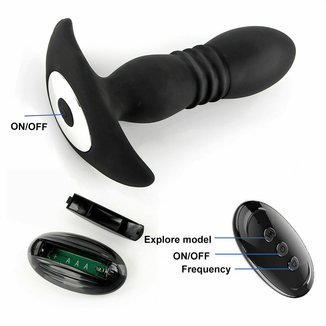 Telescopic Vibrator Anal Butt Plug Prostate Massage Thrusting Vibrating Sex Toys - Picture 7 of 11