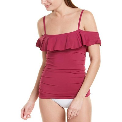 Топ танкини с воланами Tommy Bahama Pearl, Cabernet Crush, X-Small