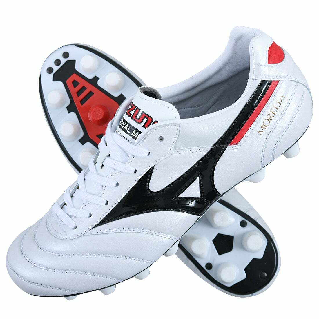 Pre-owned Mizuno Morelia 2 Japan Soccer Spike Kangaroo Leather P1ga200109 White Shoes