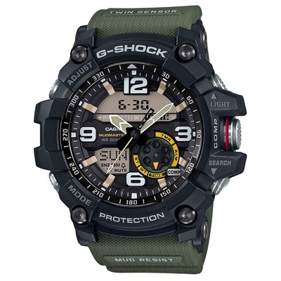 Pre-owned Casio G-shock Gg-1000-1a3 Mudmaster Men's Digital Watch Green Resin Band